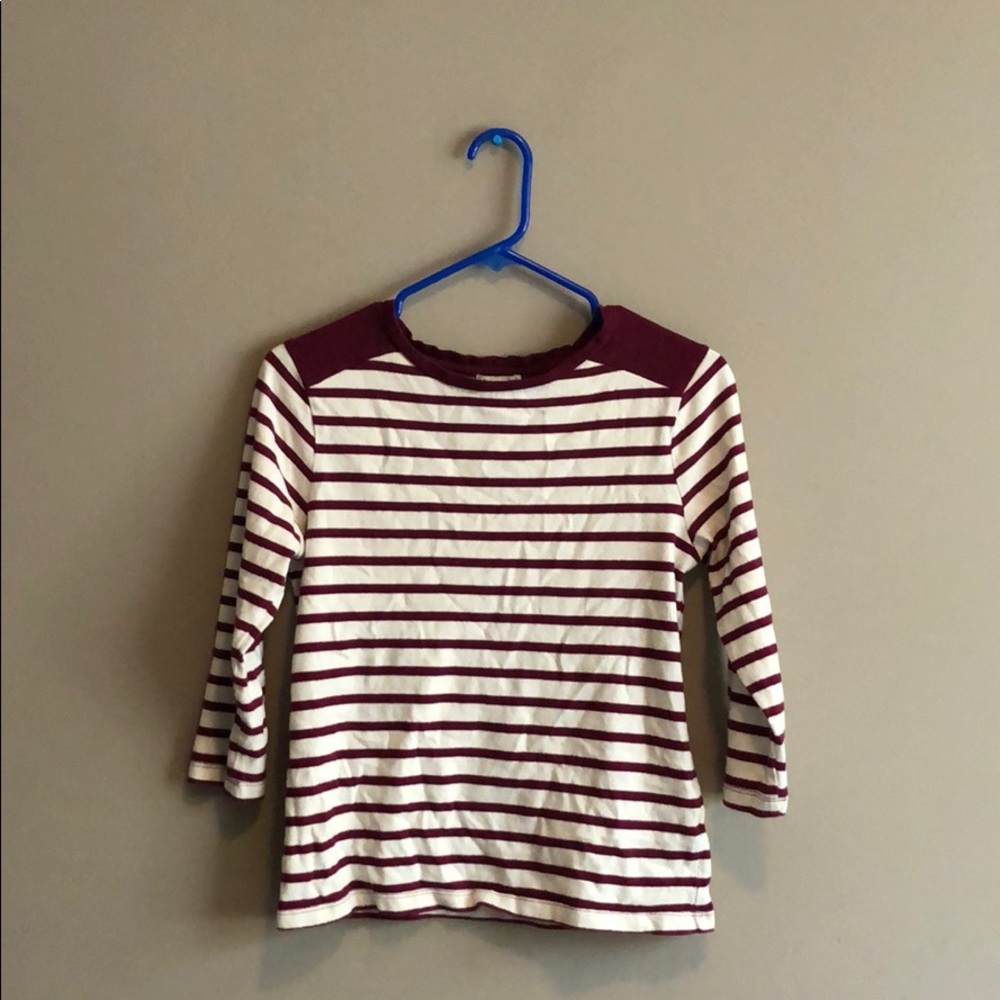 Forever 21 maroon and off white blouse